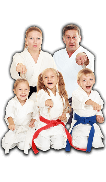 Martial Arts Lessons for Families in Brampton ON - Sitting Group Family Banner